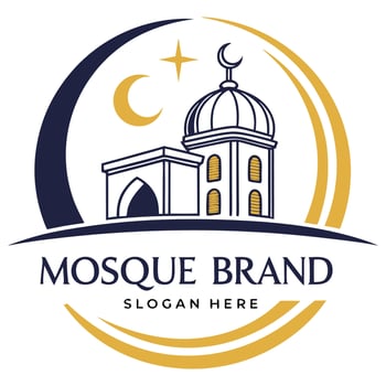 Clean and Minimal Mosque Logo Trend. vector