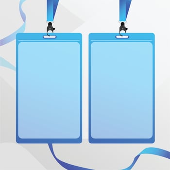 Employee ID card, template Blank Front and Back Mockup design Background vector