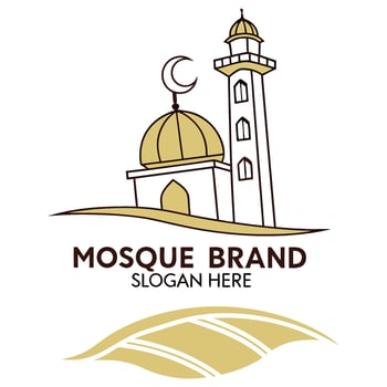 Minimalist Mosque Logo Trend. vector