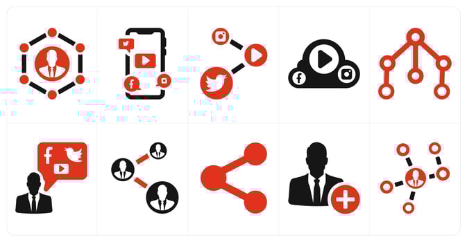 A set of 10 social icons as social network, social media, social media link vector