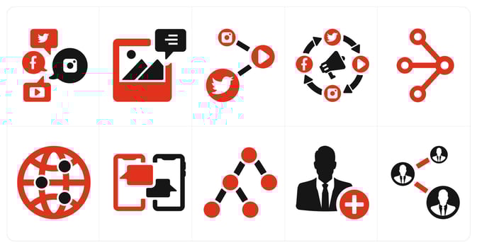 A set of 10 social icons as social media, image, social media link vector