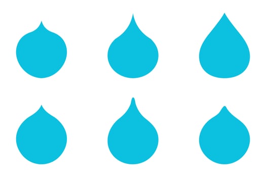 Water Drop Icon Set in Various Styles vector