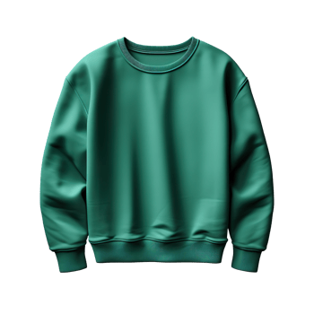Blank green sweatshirt isolated on transparent background png