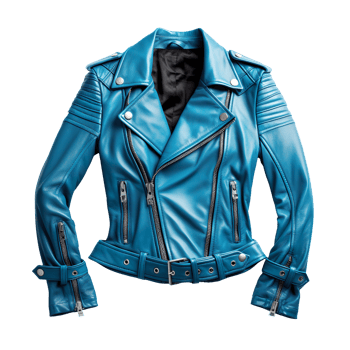 blue leather jacket isolated on transparent background png