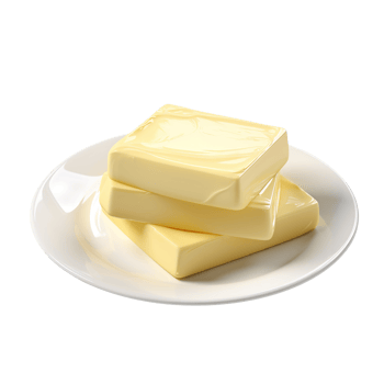 butter in ceramic plate isolated on transparent background png