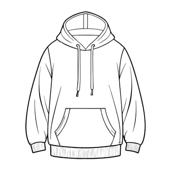 a hoodie is drawn in outline style vector