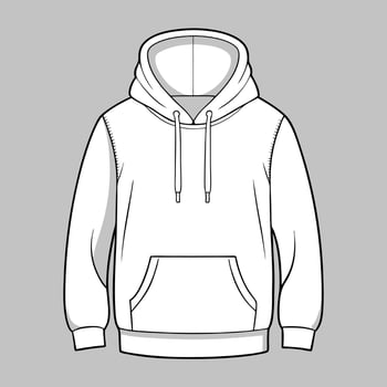 an outline drawing of a hoodie vector
