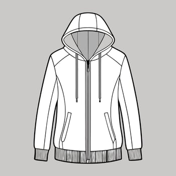 a drawing of a half - zip jacket with a zipper vector
