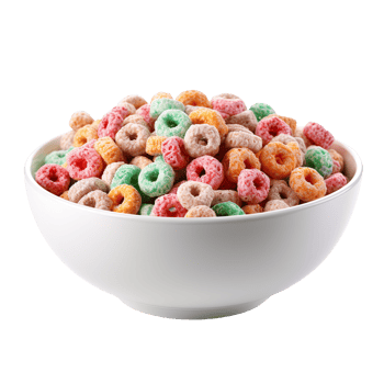 cereal cookies in a bowl isolated on transparent background png