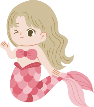 cute pink tailed mermaid png