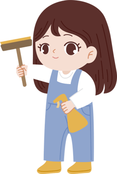 cute cleaning service character moping window png