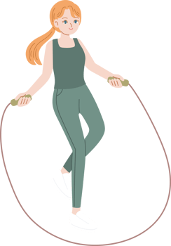 woman exercise using jump rope png