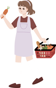 woman carrying shopping basket grocery shop png