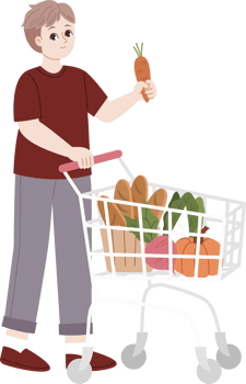 man doing grocery shopping png