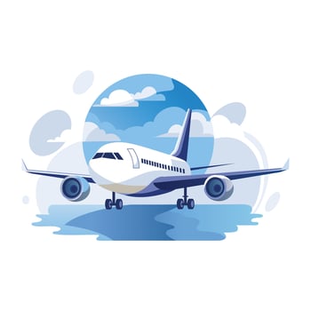 A flat style illustration of aeroplane vector