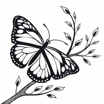 butterfly coloring pages vector