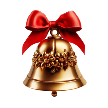christmas bell isolated on transparent background png