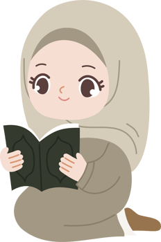 muslim hijab girl reading book png