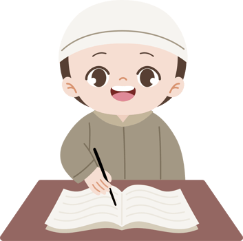 muslim boy reading and studying png