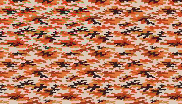 Camouflage orange and black colors pattern background. illustration. vector