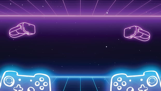 Blue And Purple Futuristic Start Gaming jam board Background. vector