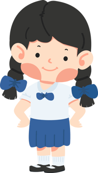 Kid girl student character cartoon png