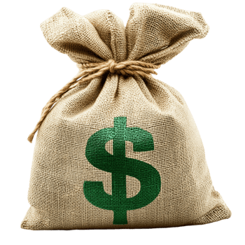 Green Money Bag on transparent background png