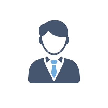 a man in a tie and suit icon vector
