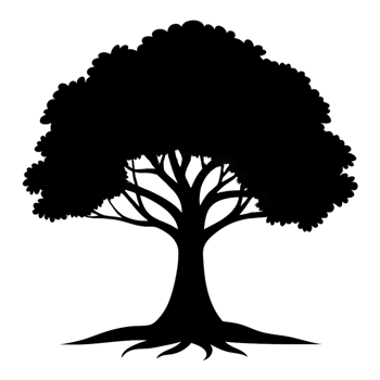 Black silhouette of a tree png