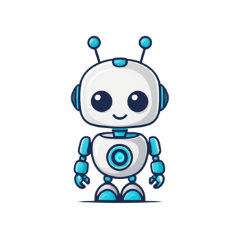 Cute Robot Cartoon Character on Transparent Background png