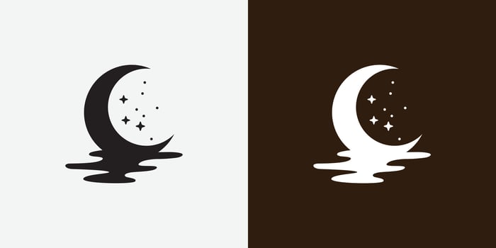 Moon and stars icon vector