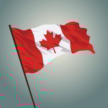 Canada waving flag flying high on the sky vector