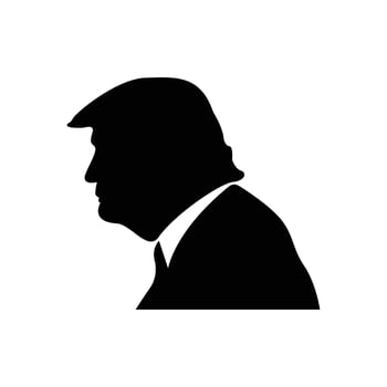 Donald Trump silhouette. Elected 47th president United States of America from Democratic Party. illustration vector
