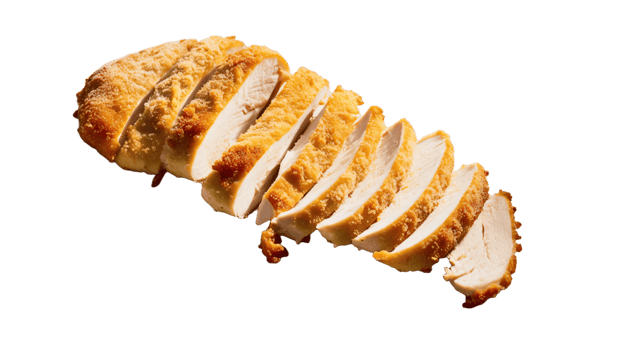 Sliced chicken breast on transparent background png