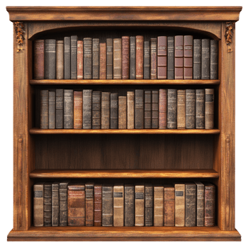 Book shelf isolated against a transparent background png