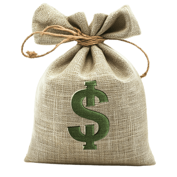 Green Money Bag on transparent background png