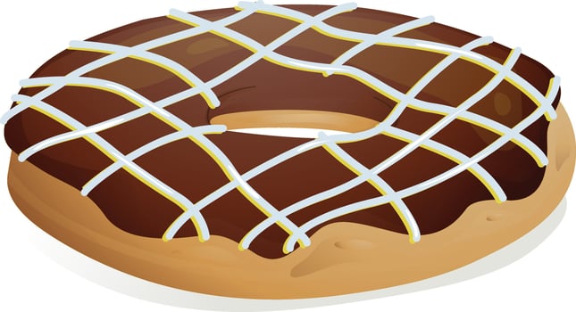 Cartoon brown donut isolated on white background vector
