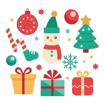 Christmas Elements Pack on White vector