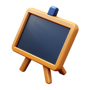 A small wooden easel with a blackboard on it png