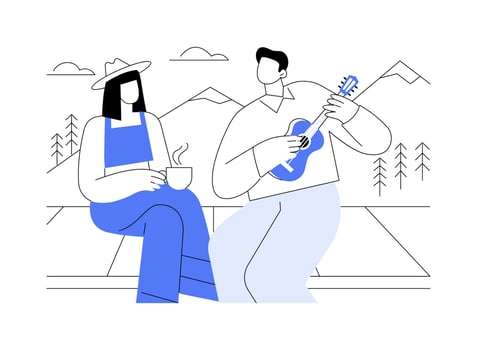 Ukulele isolated cartoon illustrations. vector