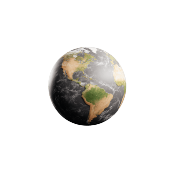 View of planet Earth showing the Americas on transparent background png