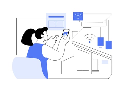 Sensor controlling app isolated cartoon illustrations. vector