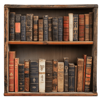 Book shelf isolated against a transparent background png