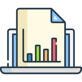 data chart on laptop png