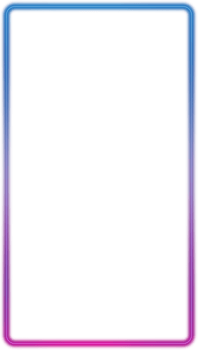 Transparent modern vertical neon button rectangle frame in blue and purple png