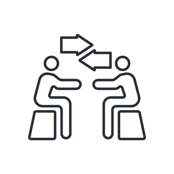 Negotiation icon. .Editable stroke.linear style sign for use web design,logo.Symbol illustration. vector
