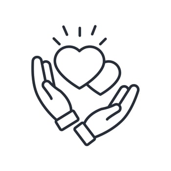 kindness icon. .Editable stroke.linear style sign for use web design,logo.Symbol illustration. vector