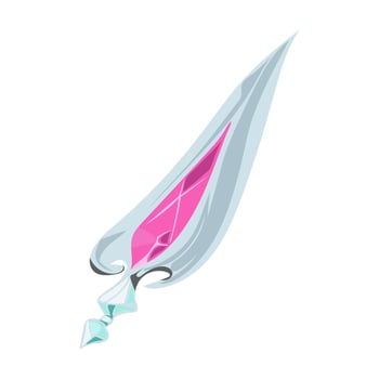 Magic dagger with crystal in flat design. Magician alchemy knife weapon. illustration isolated. vector