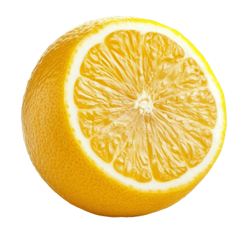 Lemon halves showing juicy details png