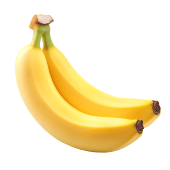 Two ripe bananas on white background png